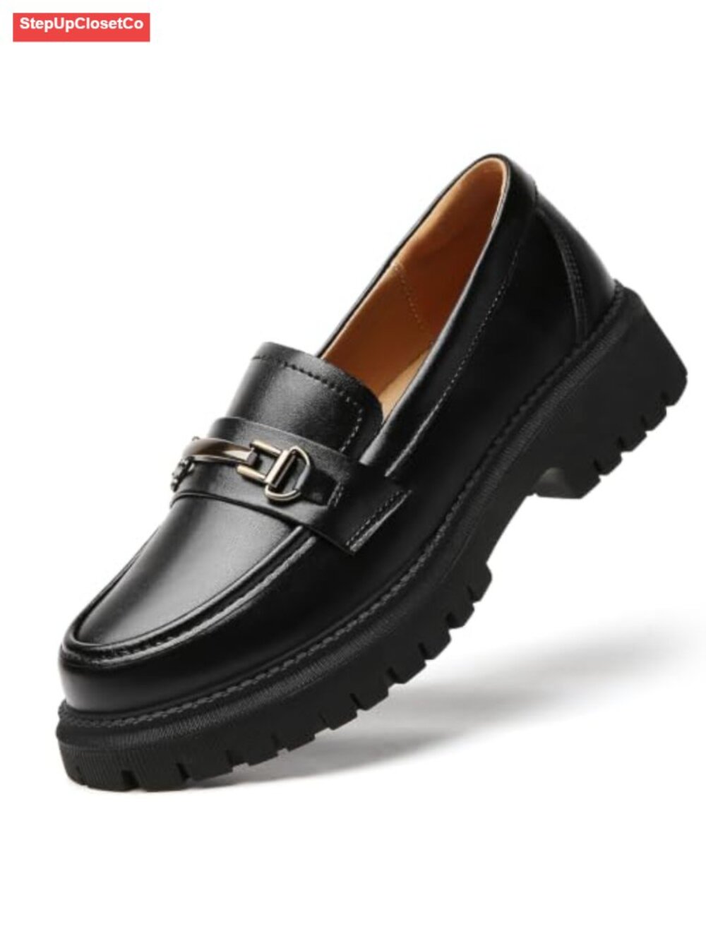 Leather Slip On Loafers Women Comfortable Low Heel Work Shoes